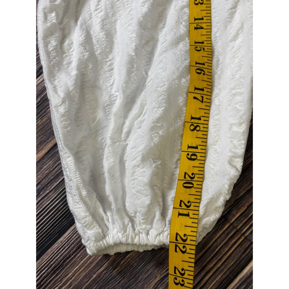 Tommy Bahama White Textured V-Neck Peasant Blouse - Picture 9 of 11